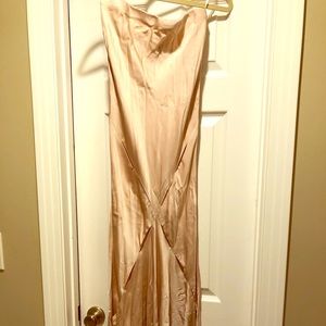 Roberto Cavalli Cream Satin Skirt CutOut detail